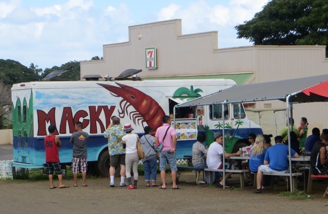 Macky's in Haleiwa.  Dining at a North Shore shrimp truck is a must-do on Oahu!