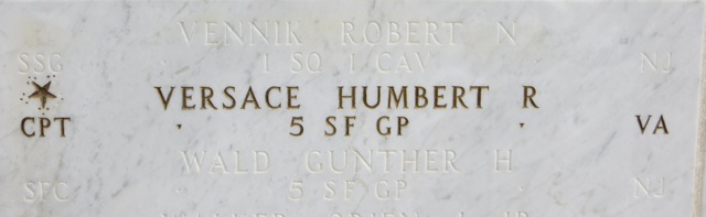 Roque's name in the Courts of the Missing - the bronze star indicates he is a Medal of Honor recipient
